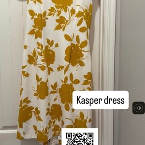 Kasper Cream Maxi Dress with Mustard Floral Print